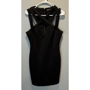 Guess Black Strappy Bodycon Dress Women's 10